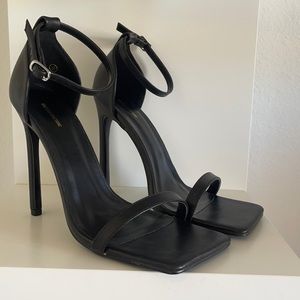 Black strappy heels